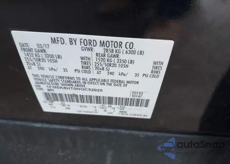 2017 Ford Explorer Platinum from USA, damaged, VIN 1FM5K8HT0HGC52925